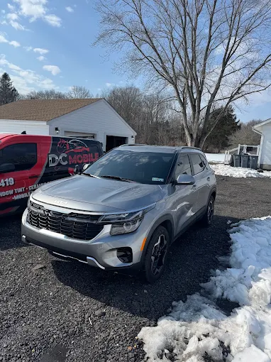 Silver Kia Seltos at DC Mobile Detailing shop