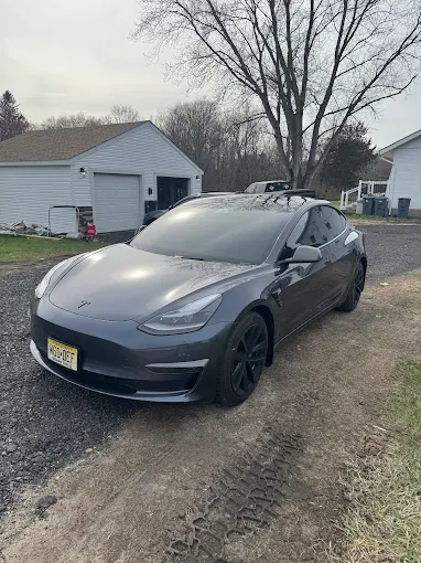 Gray Tesla Model 3 detail