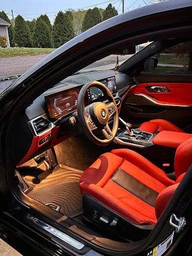 BMW M3 red leather interior